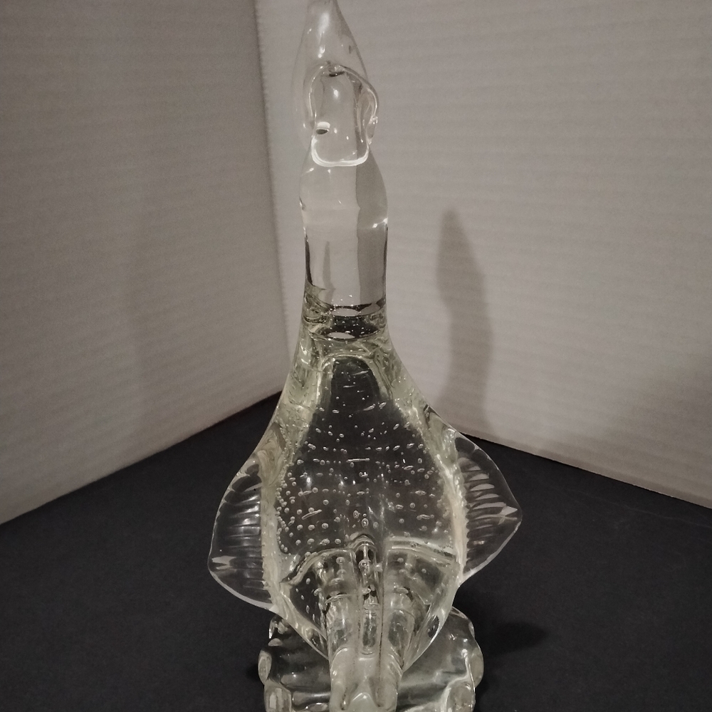Vintage art glass controlled bubble duck figurine clear glass - Picture 3 of 6